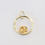 Load image into Gallery viewer, OOAK Moon Halo pendant in solid 18k yellow gold (ready-to-ship)
