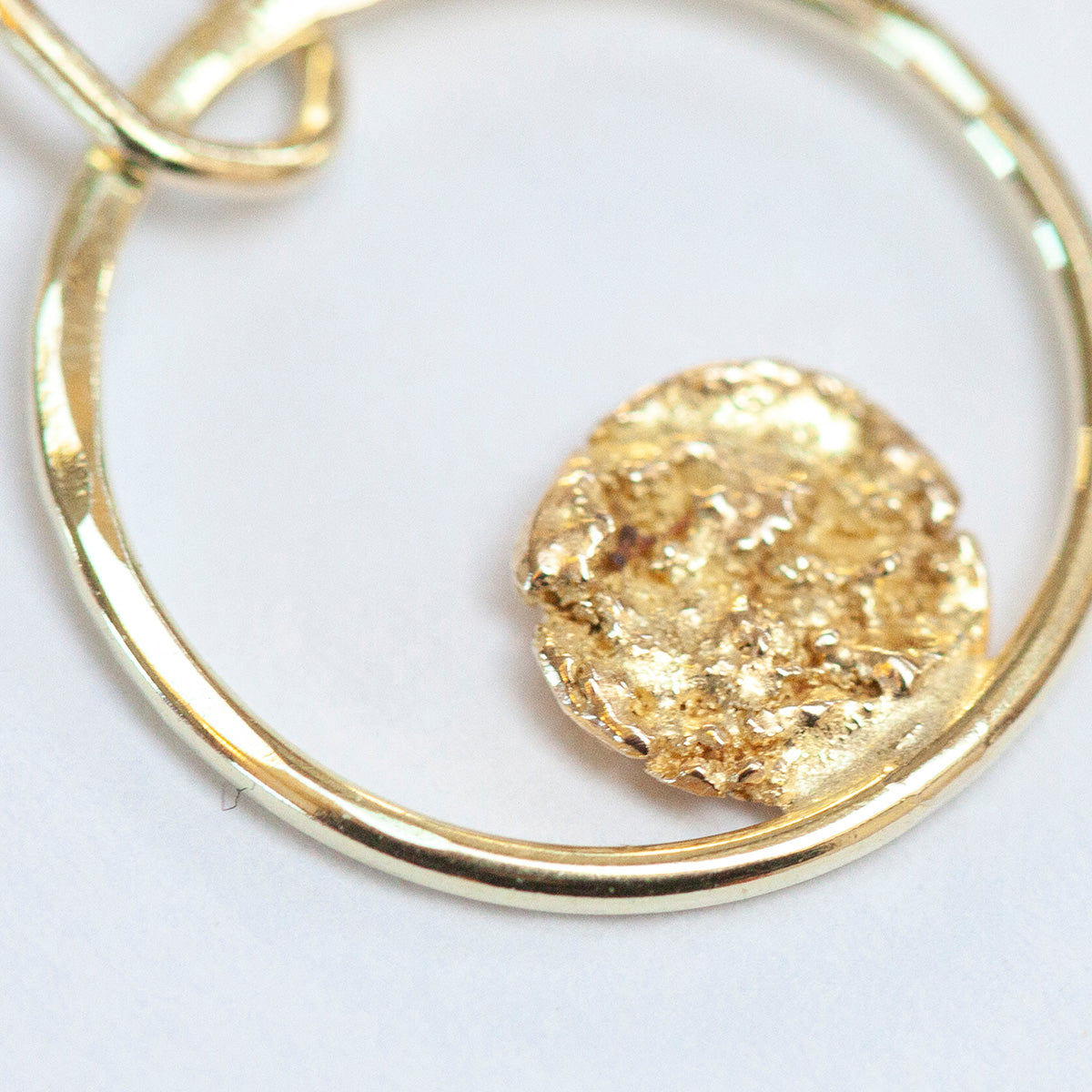 OOAK Moon Halo pendant in solid 18k yellow gold (ready-to-ship)