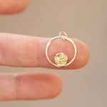 Load image into Gallery viewer, OOAK Moon Halo pendant in solid 18k yellow gold (ready-to-ship)
