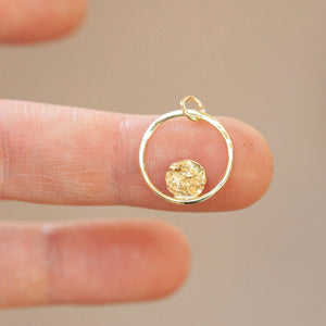 OOAK Moon Halo pendant in solid 18k yellow gold (ready-to-ship)