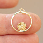 Load image into Gallery viewer, OOAK Moon Halo pendant in solid 18k yellow gold (ready-to-ship)
