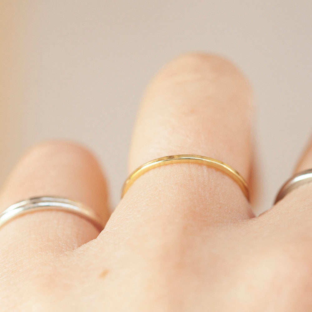 OOAK Simple square band ring in 18k yellow gold • sizes 51,5 & 54,75 (ready-to-ship)