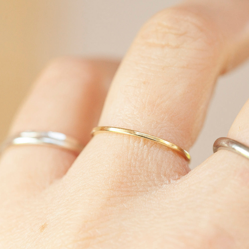 OOAK Simple square band ring in 18k yellow gold • sizes 51,5 & 54,75 (ready-to-ship)