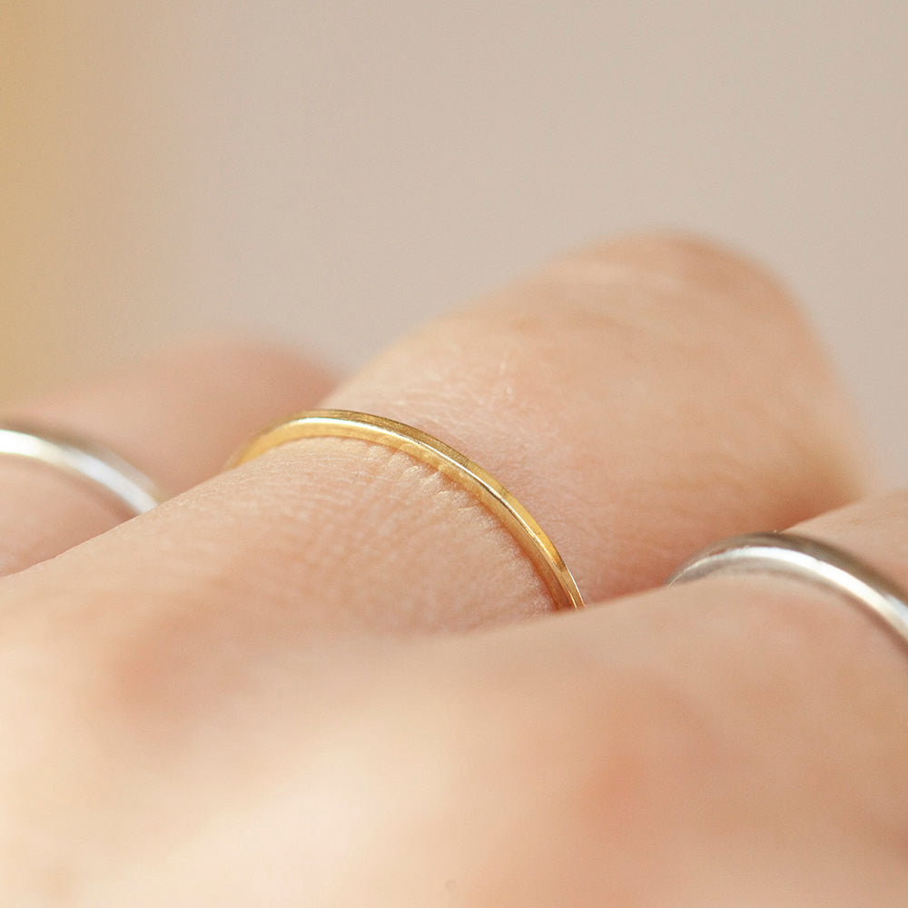 OOAK Simple square band ring in 18k yellow gold • sizes 51,5 & 54,75 (ready-to-ship)