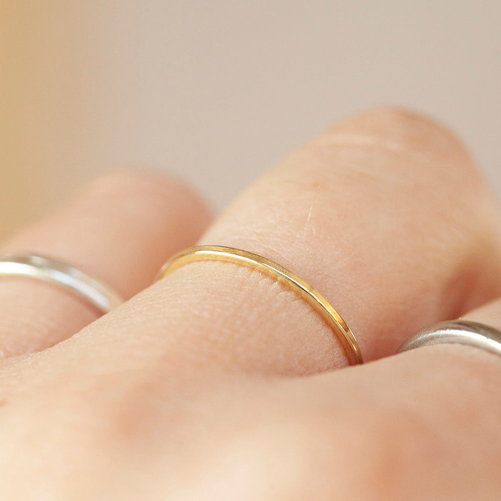 OOAK Simple square band ring in 18k yellow gold • sizes 51,5 & 54,75 (ready-to-ship)