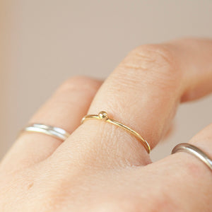 OOAK Simple ring in 18k yellow gold with tiny dot • sizes 51,5 & 54 (ready-to-ship)