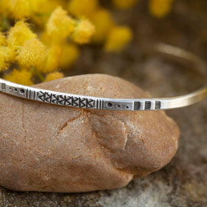 OOAK Ethnic bracelet in silver #15 • size 5,75cm (ready-to-ship)
