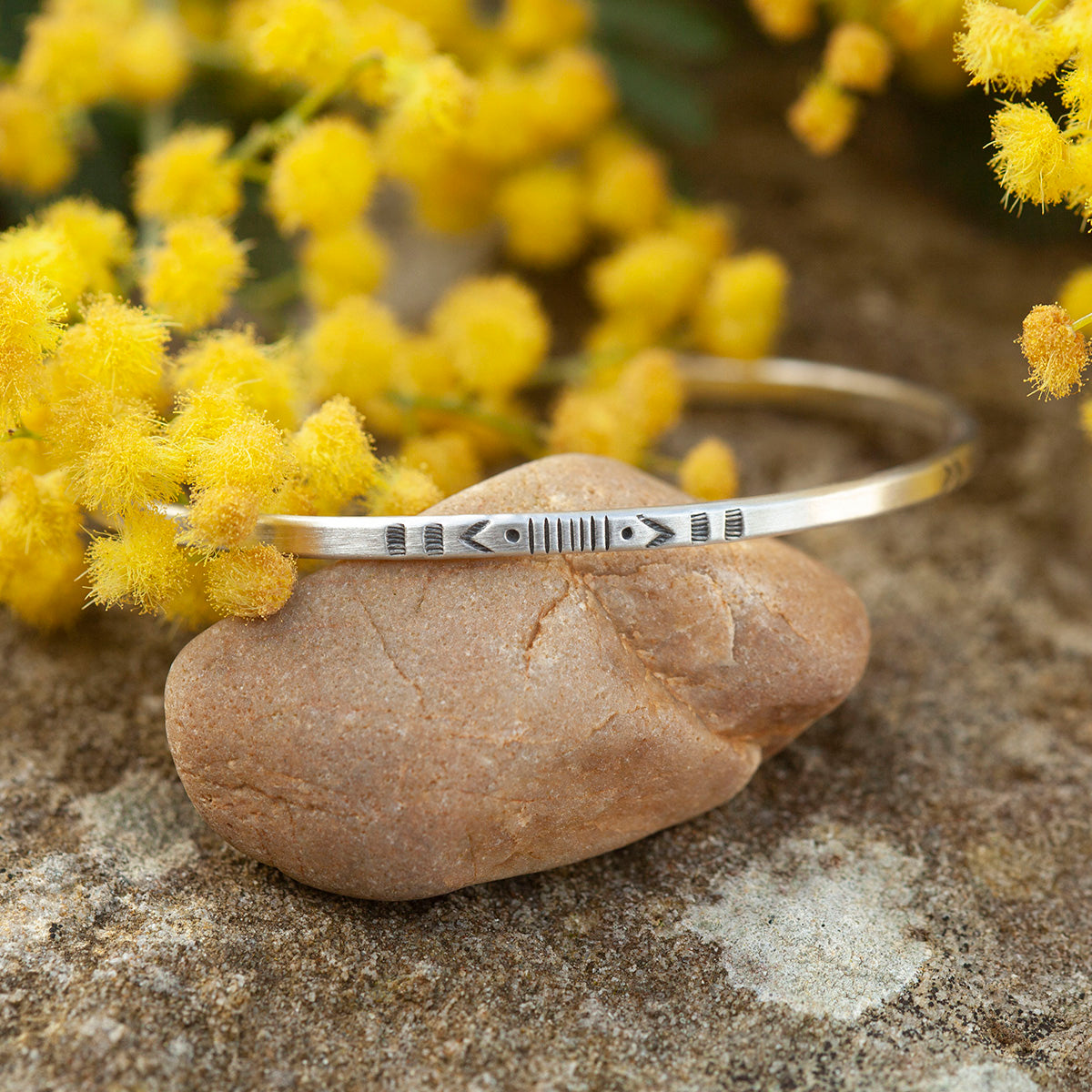 OOAK Ethnic bracelet in silver #18 • size 6cm (ready-to-ship)
