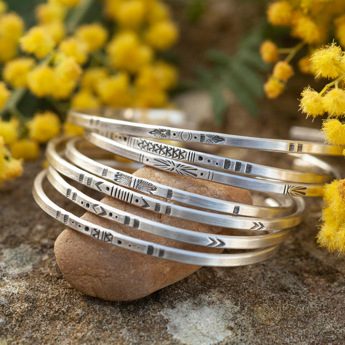 OOAK Ethnic bracelet in silver #19 • size 6cm (ready-to-ship)
