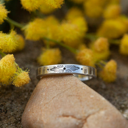 Anillo étnico de plata pieza única #7 • ajustable ~ talla 50,5 (listo para enviar)