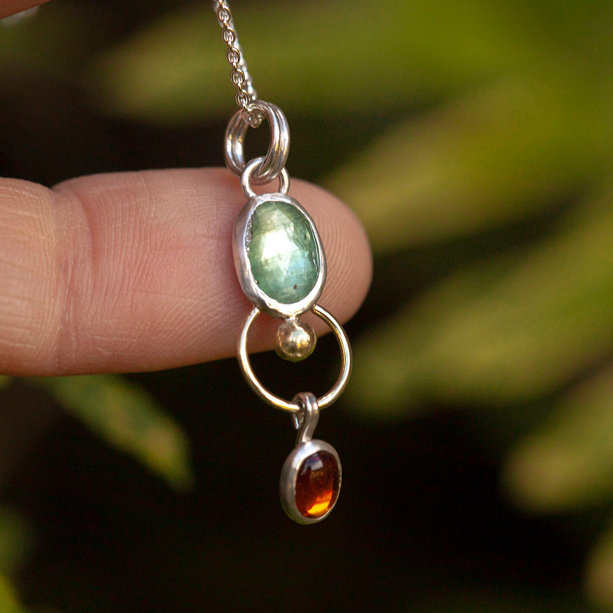 OOAK Osmose pendant # 31 in Silver & solid 18K gold, kyanite & citrine (ready to ship)
