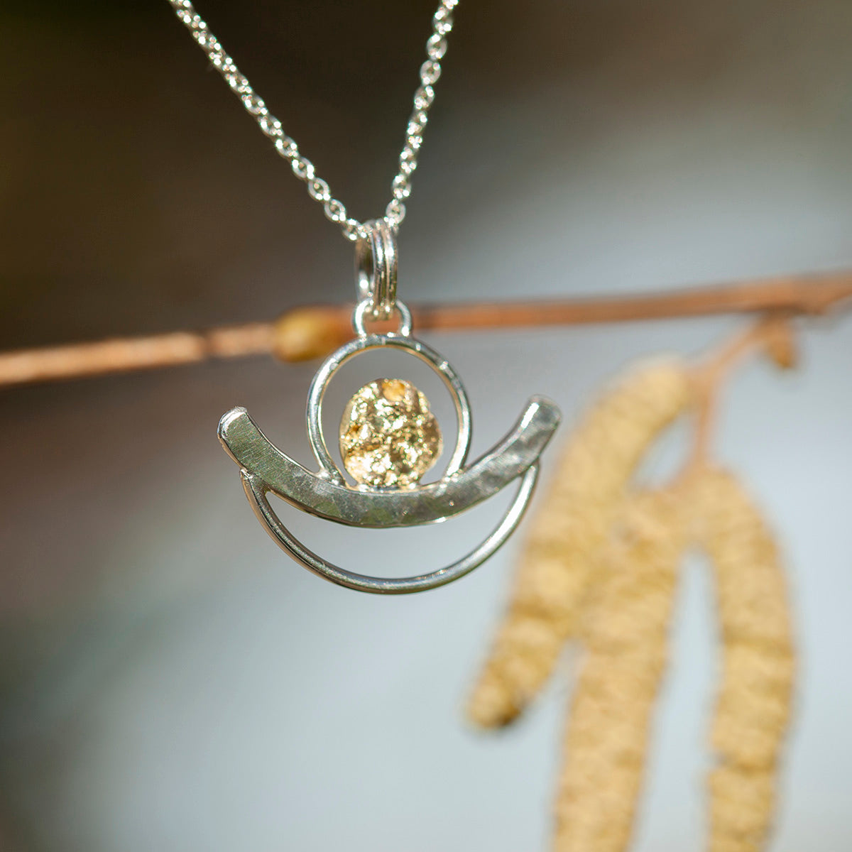 OOAK Silver & solid 18K gold pendant #3 (ready to ship)