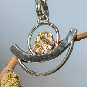 OOAK Silver & solid 18K gold pendant #3 (ready to ship)