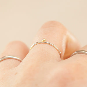 OOAK Simple ring in silver & 18k gold #1 • size 51,5 (ready-to-ship)