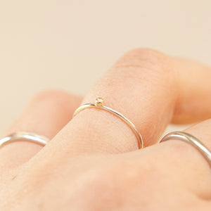 OOAK Simple ring in silver & 18k gold #1 • size 51,5 (ready-to-ship)