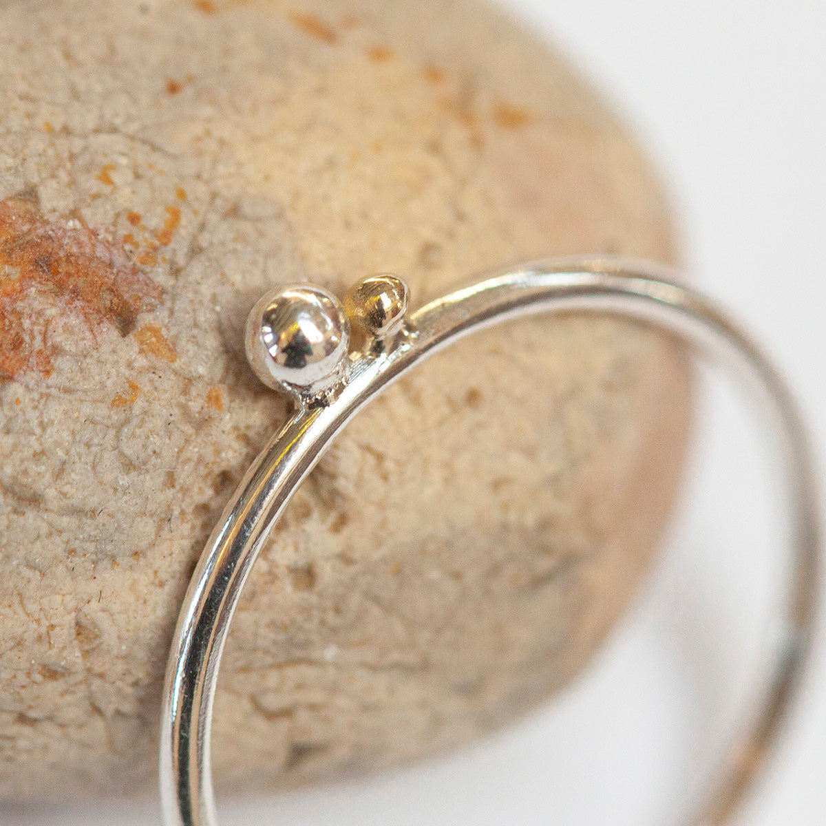 OOAK Simple ring in silver & 18k gold #2 • size 51,75 (ready-to-ship)