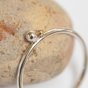 OOAK Simple ring in silver & 18k gold #2 • size 51,75 (ready-to-ship)