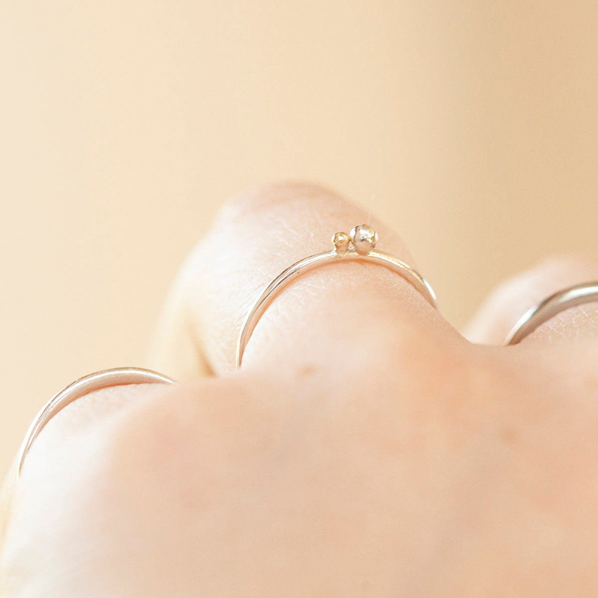 OOAK Simple ring in silver & 18k gold #2 • size 51,75 (ready-to-ship)