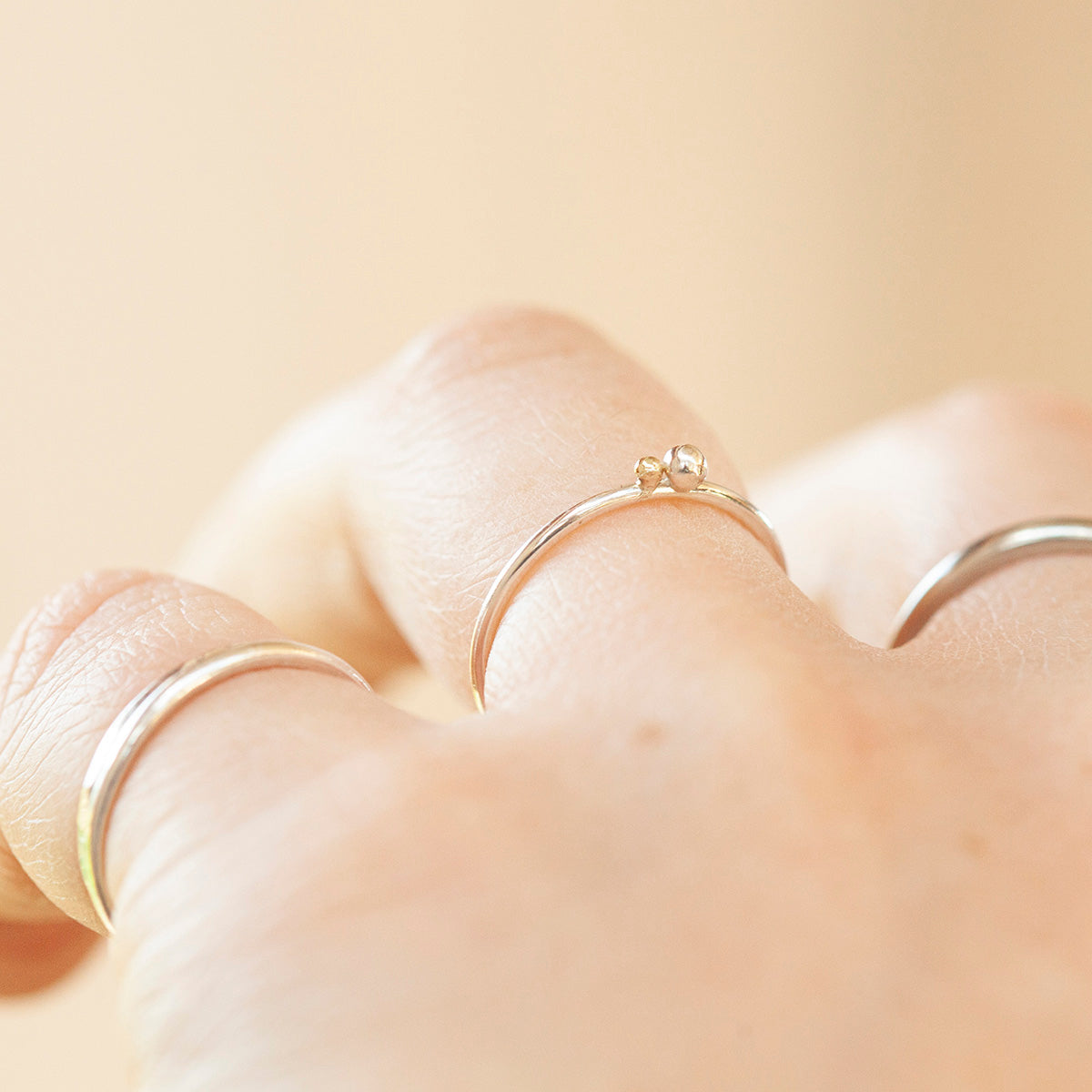 OOAK Simple ring in silver & 18k gold #2 • size 51,75 (ready-to-ship)