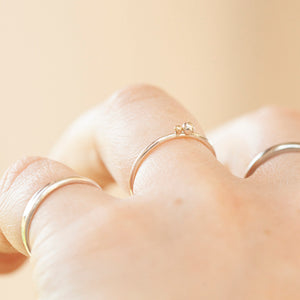 OOAK Simple ring in silver & 18k gold #2 • size 51,75 (ready-to-ship)