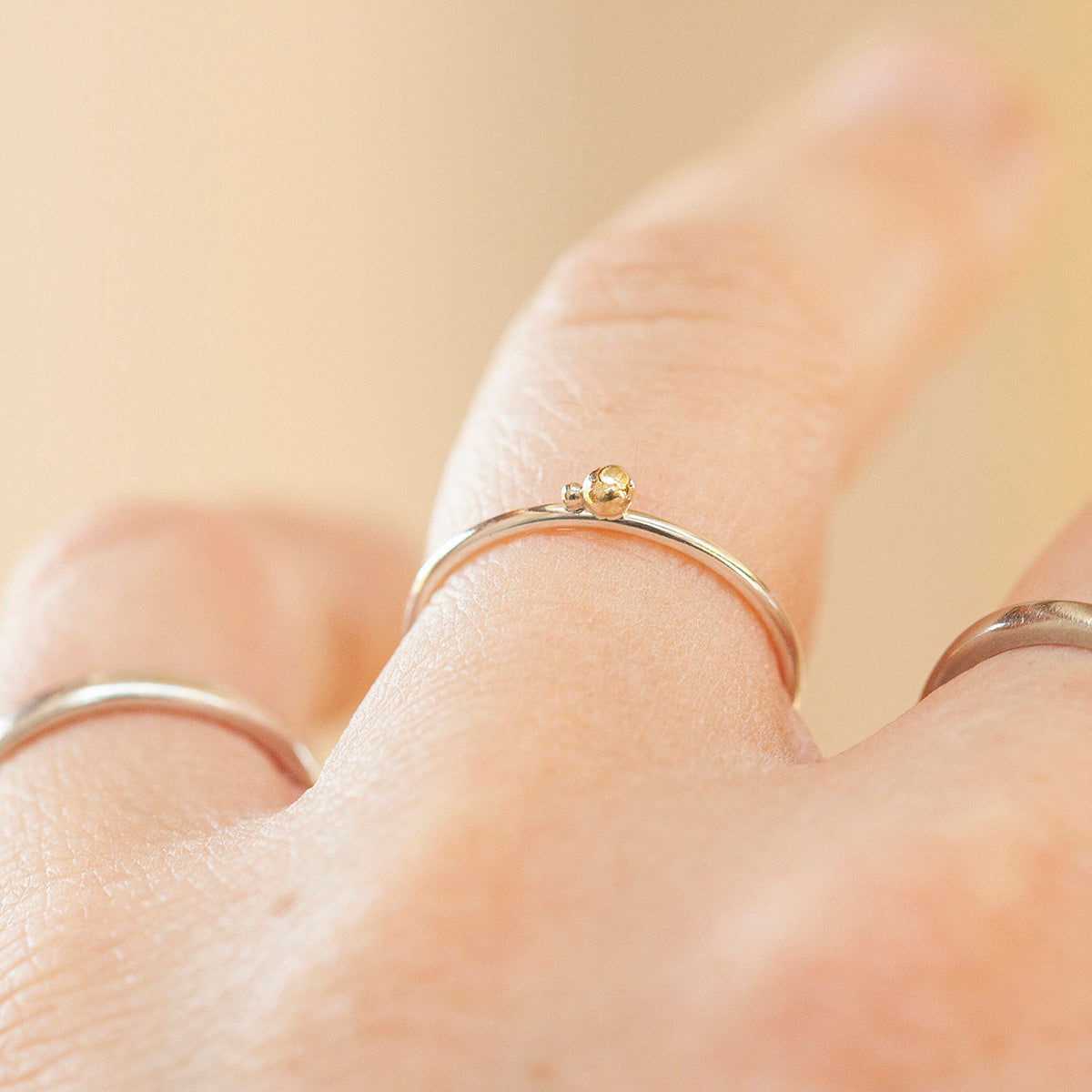 OOAK Simple ring in silver & 18k gold #3 • size 52,5 (ready-to-ship)