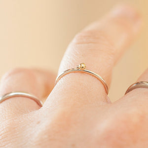 OOAK Simple ring in silver & 18k gold #3 • size 52,5 (ready-to-ship)