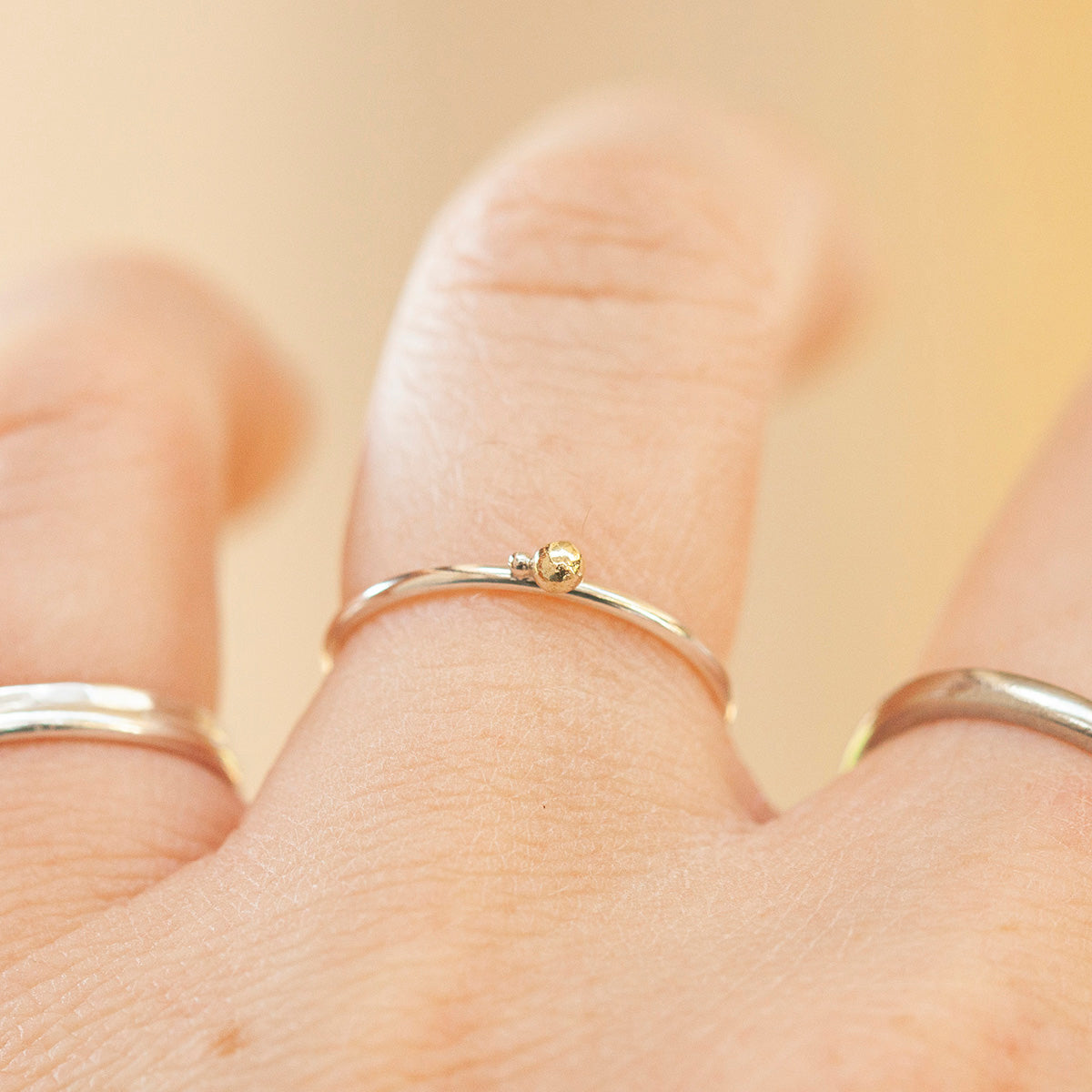 OOAK Simple ring in silver & 18k gold #3 • size 52,5 (ready-to-ship)