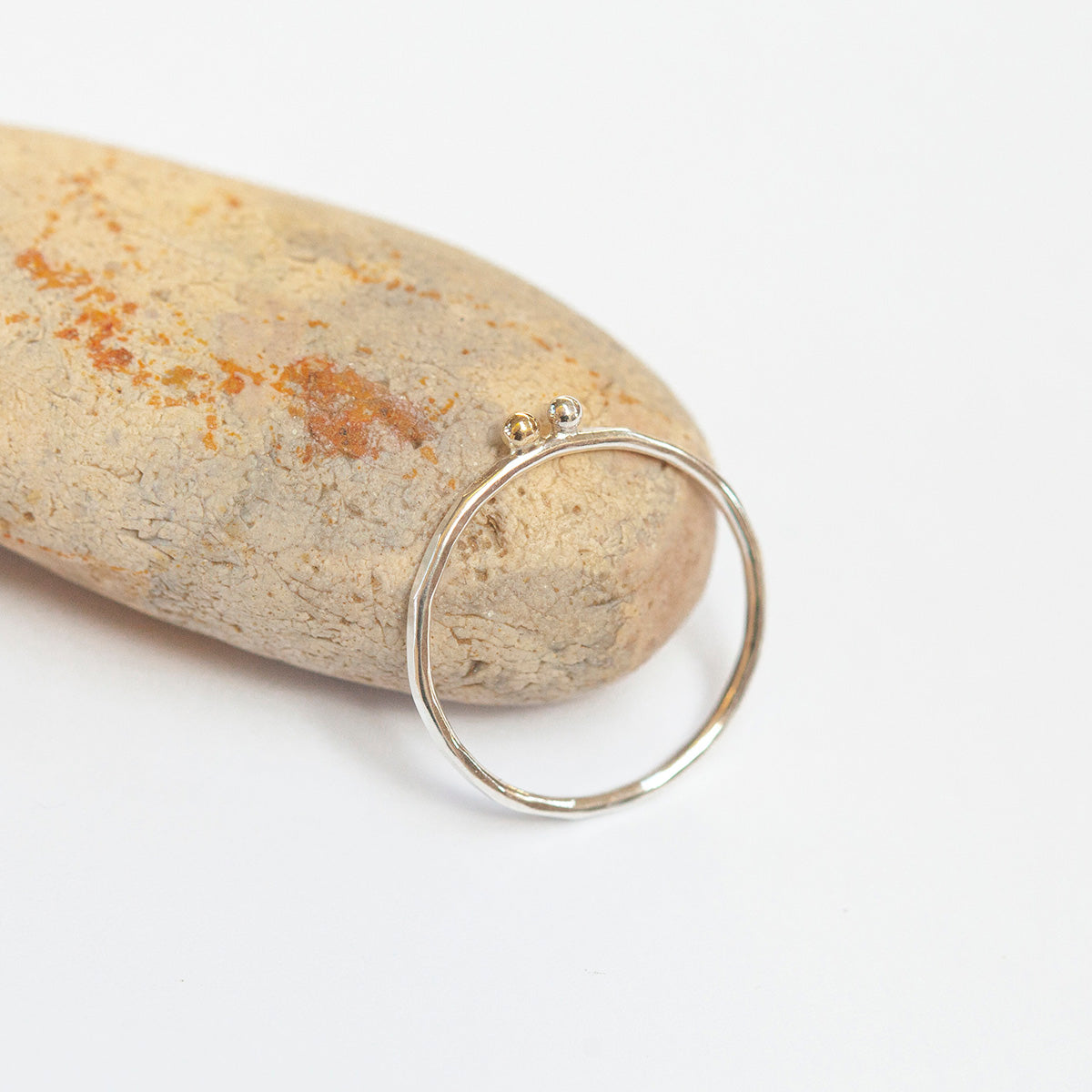 OOAK Simple ring in silver & 18k gold #5 • size 54 (ready-to-ship)