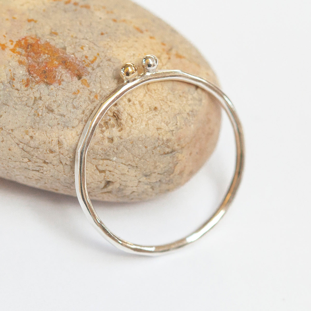 OOAK Simple ring in silver & 18k gold #5 • size 54 (ready-to-ship)