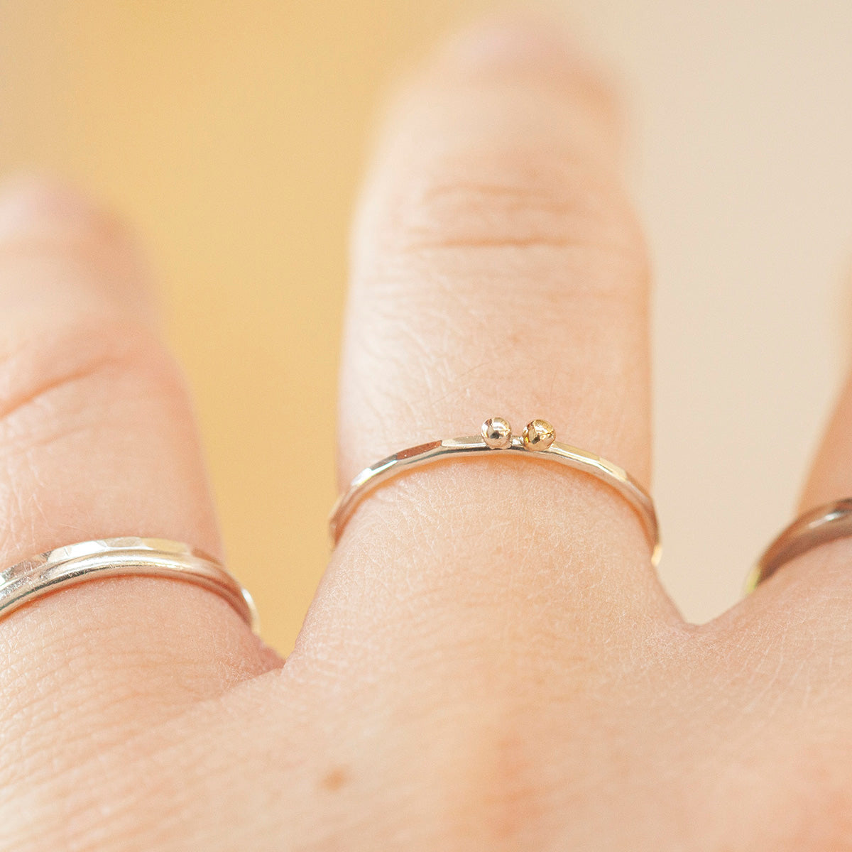 OOAK Simple ring in silver & 18k gold #5 • size 54 (ready-to-ship)