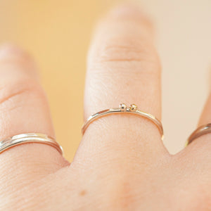 OOAK Simple ring in silver & 18k gold #5 • size 54 (ready-to-ship)