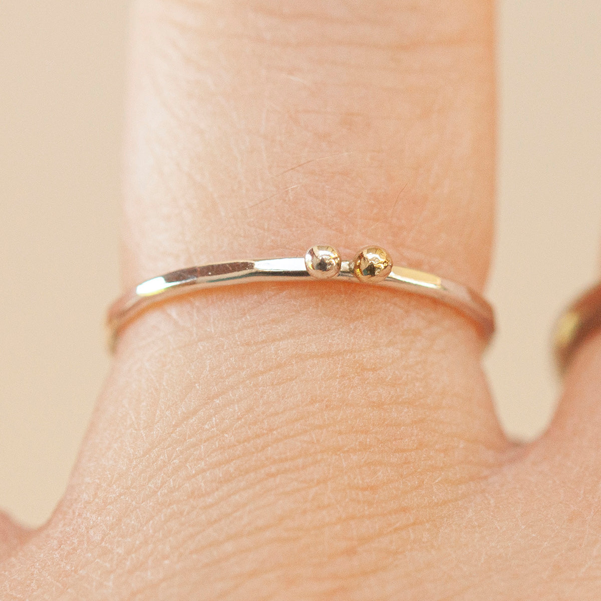OOAK Simple ring in silver & 18k gold #5 • size 54 (ready-to-ship)