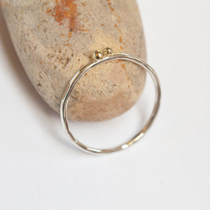 OOAK Simple ring in silver & 18k gold #6 • size 54 (ready-to-ship)