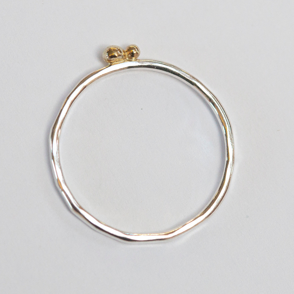 OOAK Simple ring in silver & 18k gold #6 • size 54 (ready-to-ship)