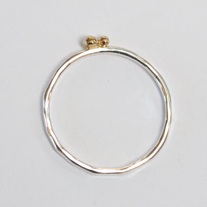 OOAK Simple ring in silver & 18k gold #6 • size 54 (ready-to-ship)