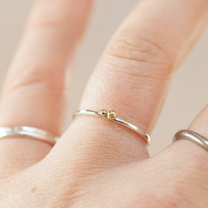 OOAK Simple ring in silver & 18k gold #6 • size 54 (ready-to-ship)
