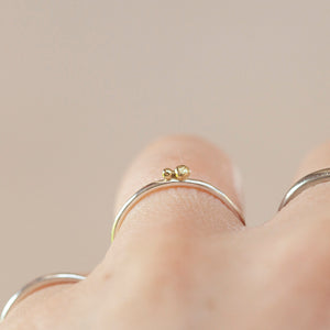 OOAK Simple ring in silver & 18k gold #6 • size 54 (ready-to-ship)