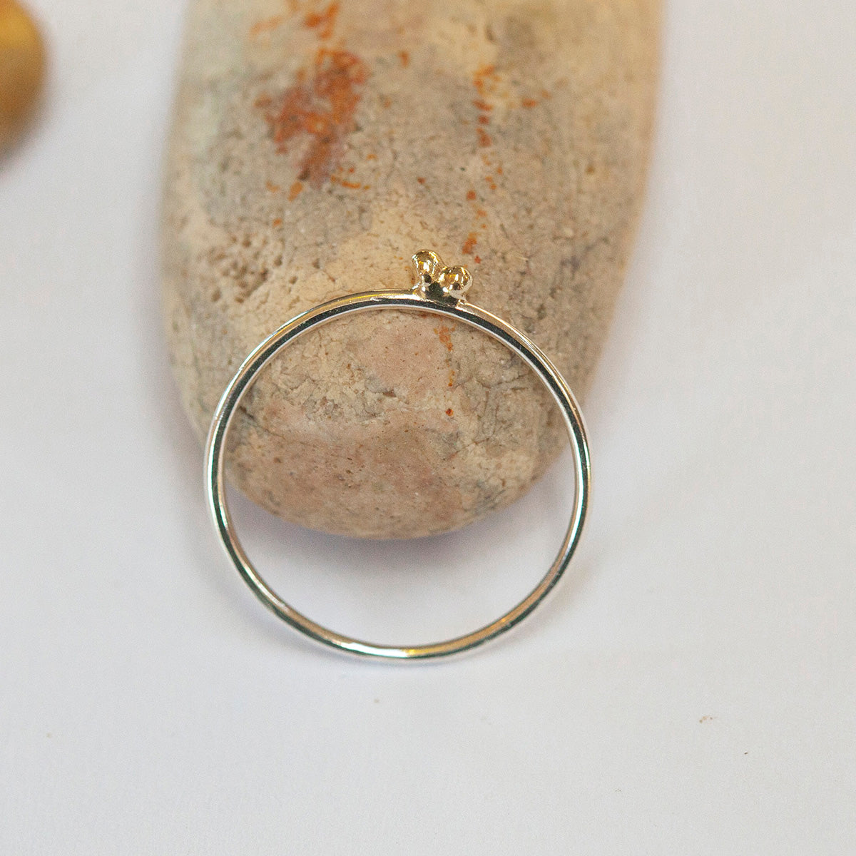 OOAK Simple ring in silver & 18k gold #7 • size 52,5 (ready-to-ship)