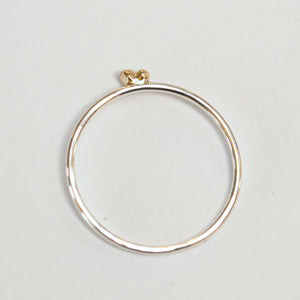 OOAK Simple ring in silver & 18k gold #7 • size 52,5 (ready-to-ship)