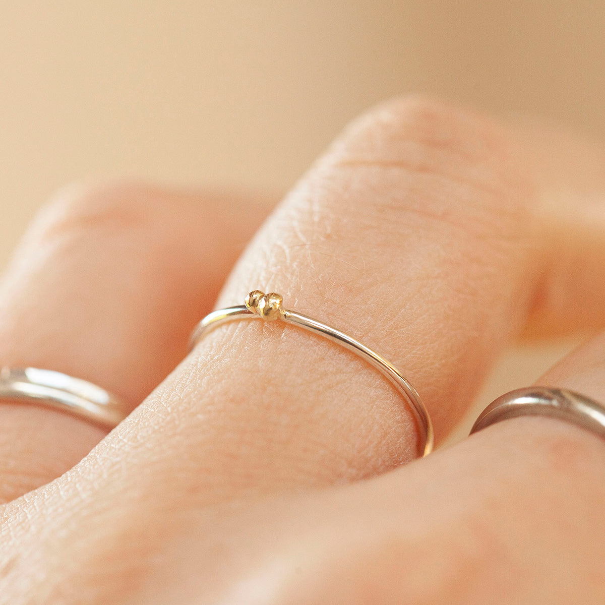 OOAK Simple ring in silver & 18k gold #7 • size 52,5 (ready-to-ship)