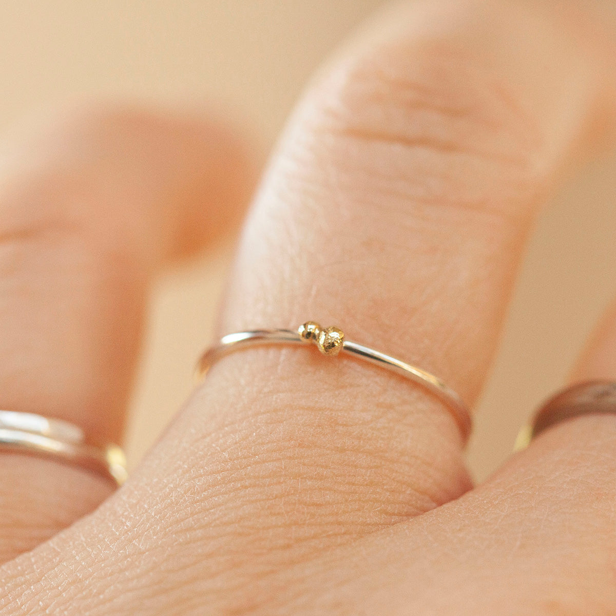 OOAK Simple ring in silver & 18k gold #7 • size 52,5 (ready-to-ship)