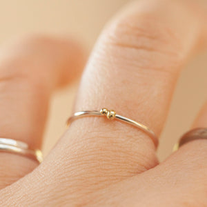 OOAK Simple ring in silver & 18k gold #7 • size 52,5 (ready-to-ship)