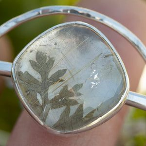 OOAK bracelet with captured plant #1 • rutilated quartz (ready to ship)