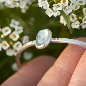 OOAK bracelet with captured plant #3 • aquamarine (ready to ship)