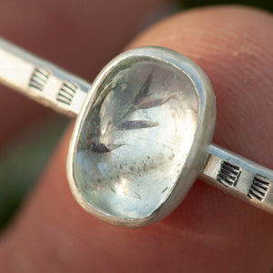 OOAK bracelet with captured plant #3 • aquamarine (ready to ship)