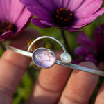 Load image into Gallery viewer, OOAK bracelet with captured plant #5 • amethyst &amp; white labradorite (ready to ship)
