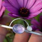 Load image into Gallery viewer, OOAK bracelet with captured plant #5 • amethyst &amp; white labradorite (ready to ship)
