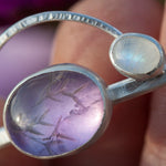 Load image into Gallery viewer, OOAK bracelet with captured plant #5 • amethyst &amp; white labradorite (ready to ship)
