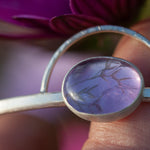 Load image into Gallery viewer, OOAK bracelet with captured plant #5 • amethyst &amp; white labradorite (ready to ship)
