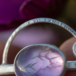 Load image into Gallery viewer, OOAK bracelet with captured plant #5 • amethyst &amp; white labradorite (ready to ship)
